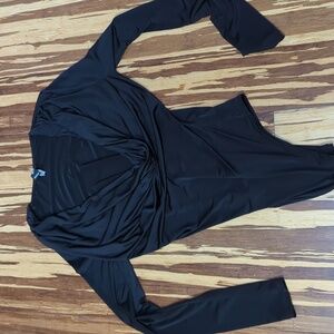 Windsor deep cowl silky bodysuit